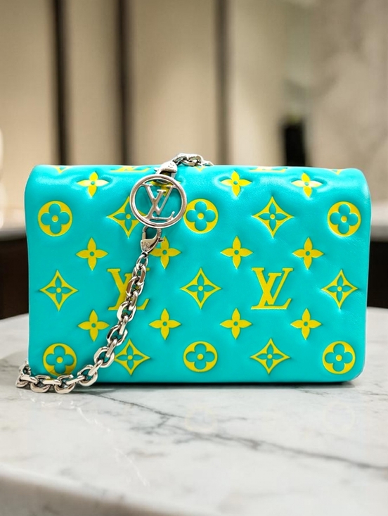 Louis Vuitton Handbags - Louis Vuitton Coussin Pochette Mint Turquoise Neon Yellow Crossbody Bag